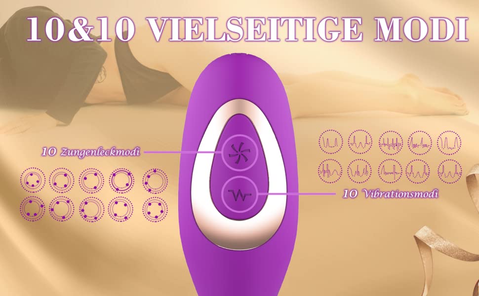 Klitoris Vibratoren für Sie mit Flatternden Design, 10 Lecken Frequenzmodi und 10 Stoßenmodi, Aufladbare Nippel Klitoris G-punkt Vibrator, Oral Sexspielzeug für Frauen und Paare 12