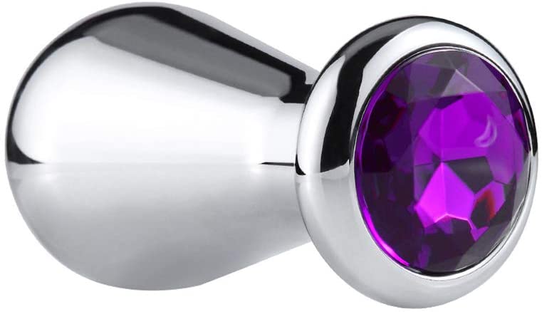 Großer Metall Analplugs Butt Plug mit Kristall (M Ø 52mm / Lila) Anfänger Profis Sex Toys Edelstahl Anal Plug Masturbation 7