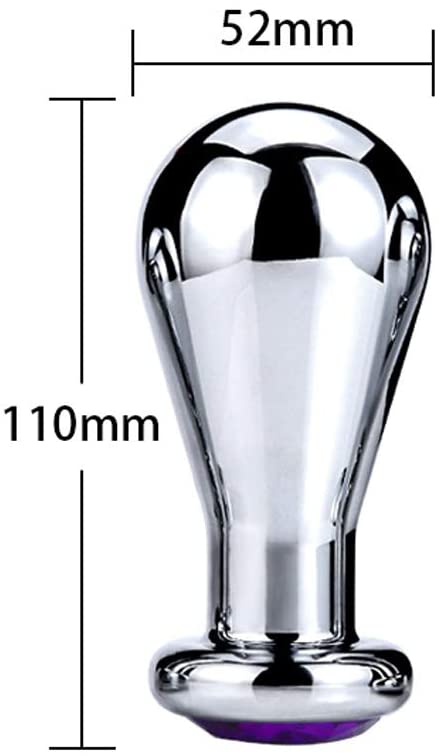 Großer Metall Analplugs Butt Plug mit Kristall (M Ø 52mm / Lila) Anfänger Profis Sex Toys Edelstahl Anal Plug Masturbation 8