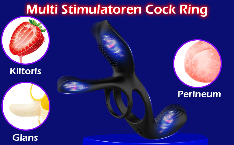 Penisring mit 10 Vibrationsmodi, 3 in 1 Sex Spielzeug für Die Männer für Penis Hoden Perineum Stimulation zur selben Zeit 10 a1g64tzw 9970