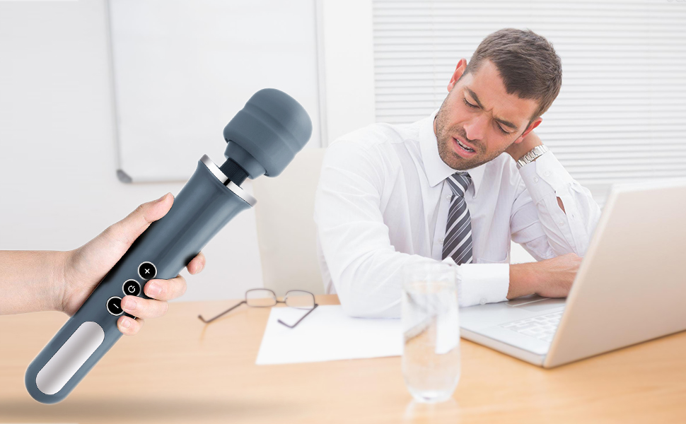 Handheld Massagegerät Vibration, Kabellos Silikon Massager Wand mit 5 * 10 Vibrationsmodi Massagestab 7 ars40ikf 7065
